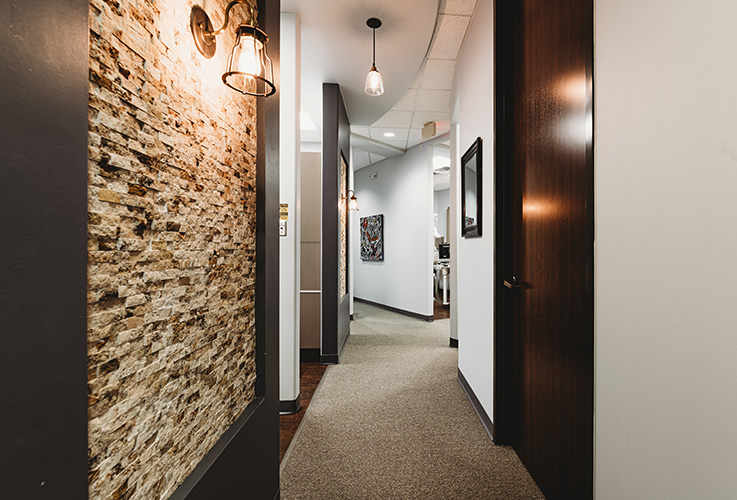 Hallway to dental treatment rooms