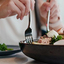 Woman eating a healthy meal